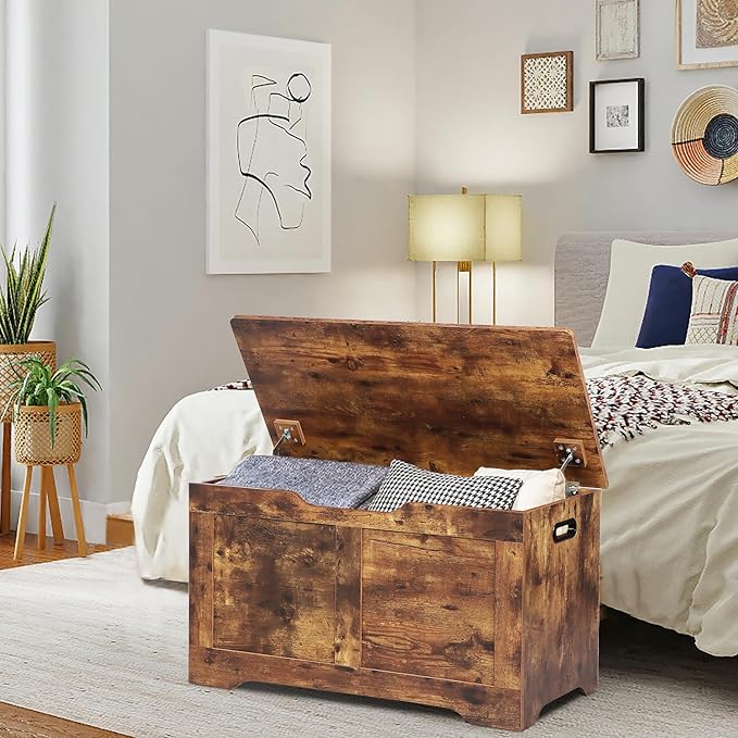 31.5" Storage Chest, Wooden Storage Bench, Lift Top Toy Chest - Image 2