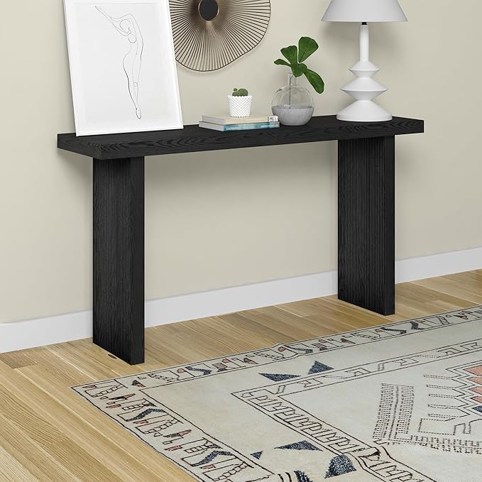 Henn&Hart 55'' Wooden Rectangular Fluted Console Table Entryway Table, Sofa - Image 4