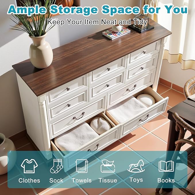 53.54" Farmhouse Sideboard Buffet Cabinet - Image 4