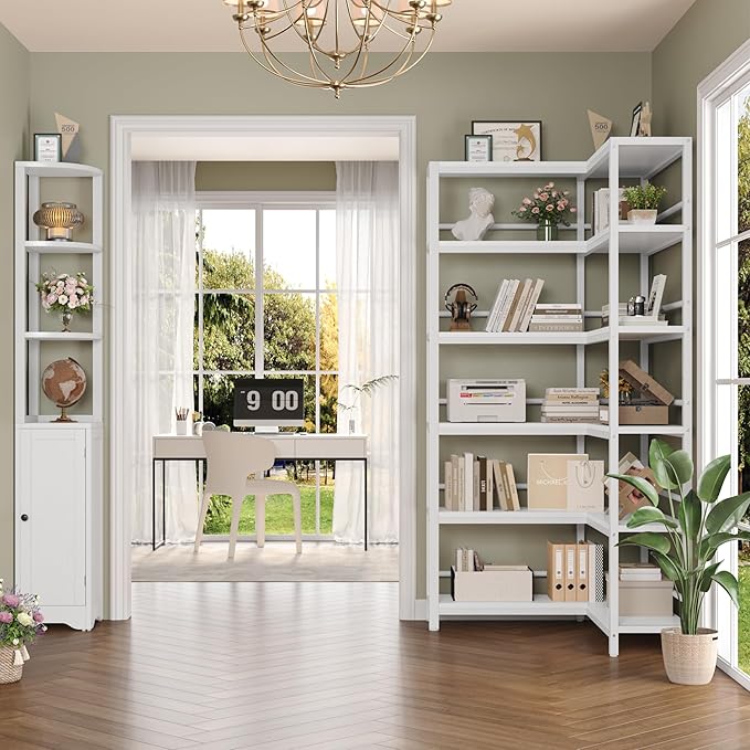 Keyluv 72" Tall Corner Bookshelf - Image 3