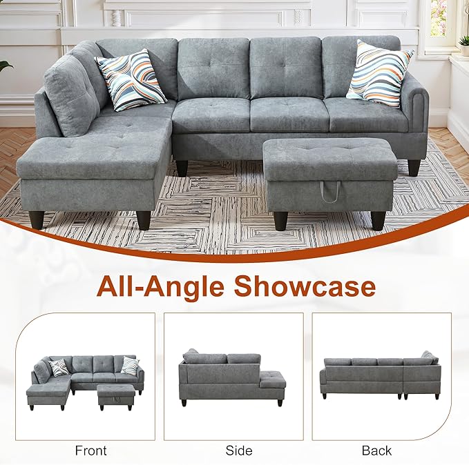 Osparple L Shaped Couch Sectional Couches - Image 6