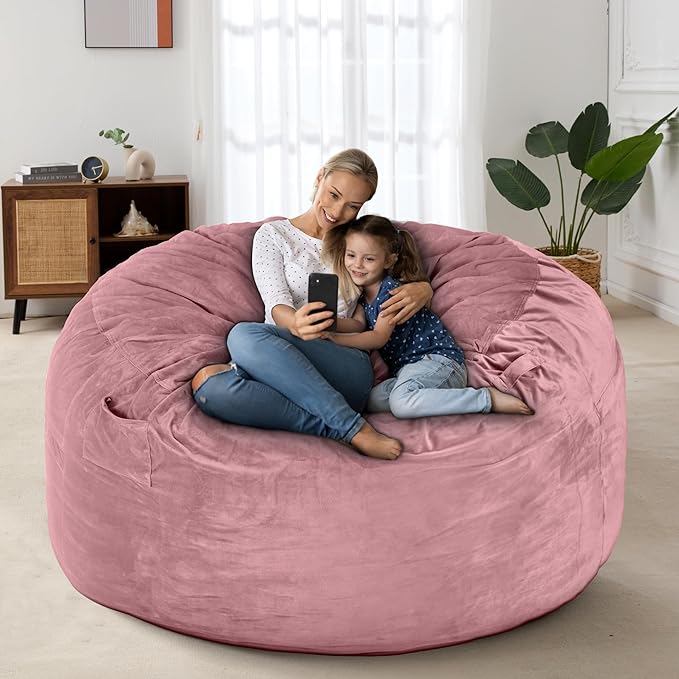 HABUTWAY Bean Bag Chair: Giant 4' Memory Foam Furniture Bean Bag Chairs - Image 4