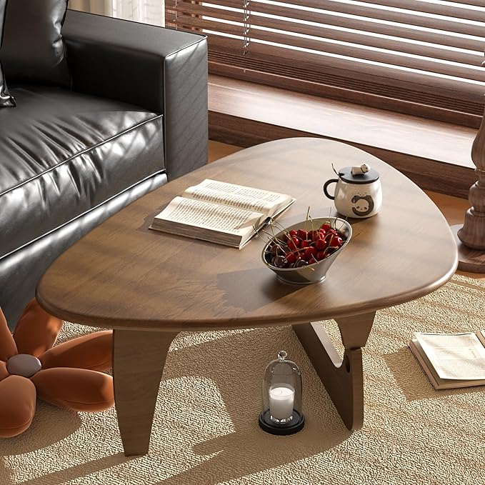 Mid Century Modern Coffee Table, Solid Wood Triangle Coffee Table - Image 2