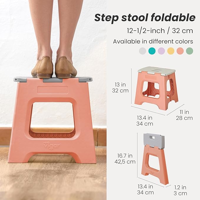 Vigar Compact Step Stool Foldable, 12-1/2-inch Step Stools - Image 2