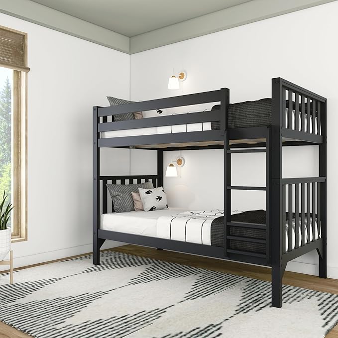 Max & Lily Bunk Bed, Scandinavian Modern Bunk Bed, Solid Wood Twin-Over-Twin by MaxLily