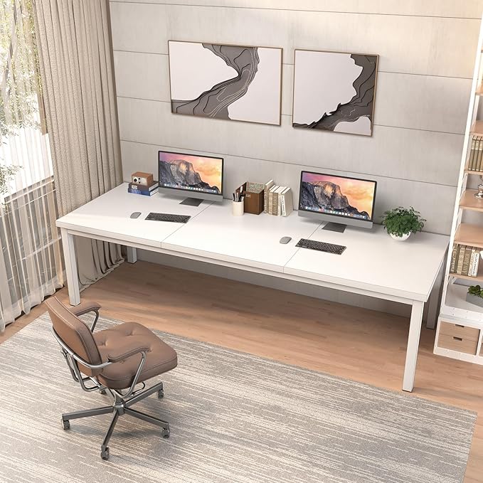 78.7 Inch Large Computer Desk, Long Gaming Table, Modern Two Person Desk Large - Image 6