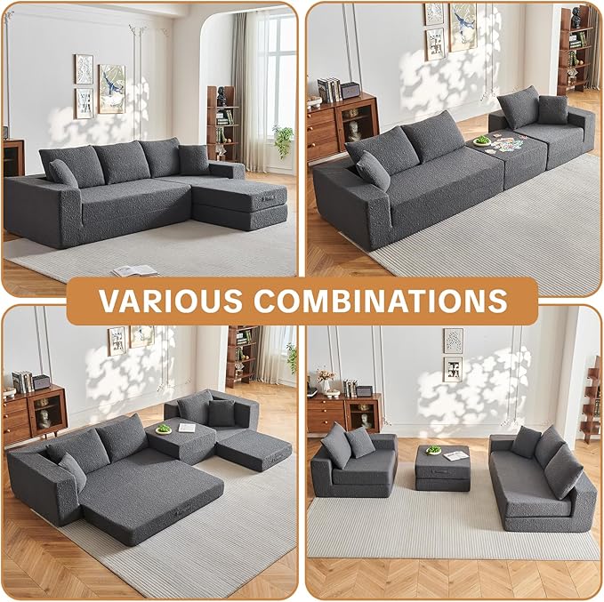 108" Modular Sectional Cloud Sofa - Image 7