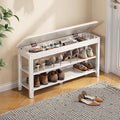 Shoe Rack Bench Seat Rubberwood 2-Tier Wooden Storage Bench 550lbs Compact by IUNVR