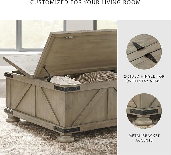 Signature Design by Ashley Aldwin Farmhouse Square Coffee Table - Image 5