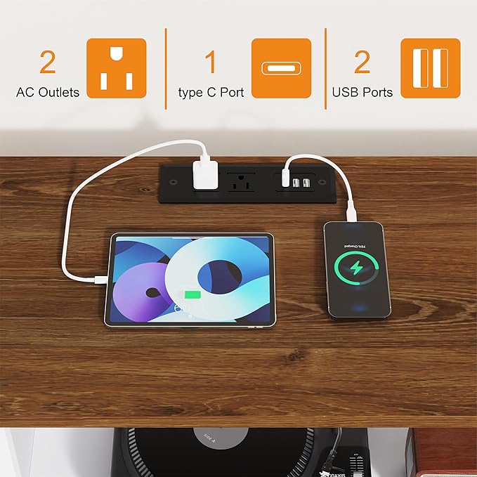 Dresser for Bedroom with LED Lights, TV Stand with Charging Station for 50 inch - Image 7