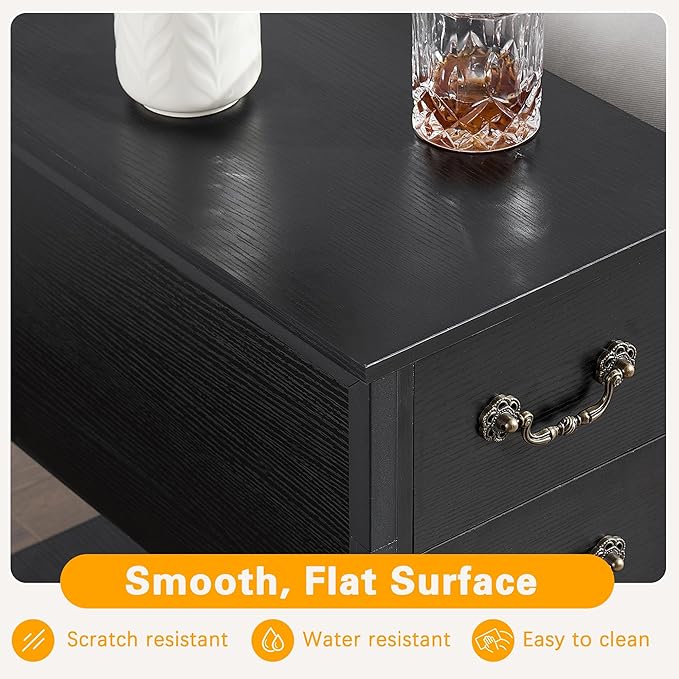 VECELO End Tables, Narrow Nightstand - Image 7