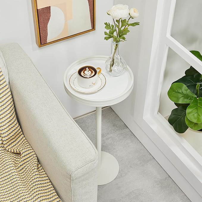 Round Drink Table, Pedestal Tables, Small Round Side Table - Image 6