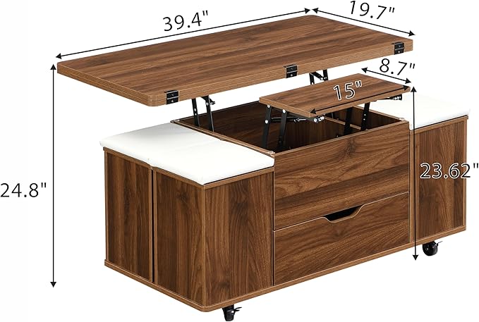 Merax Multi-Functional Lift-Top Coffee Table - Image 2