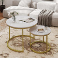 Nesting Tables Set of 2, Round Coffee Table, Small Nesting Coffee Table by Otterease