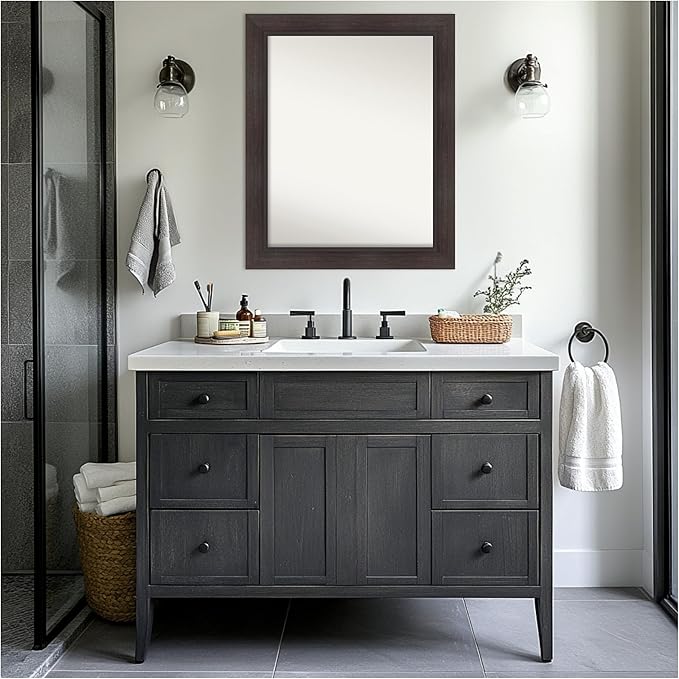 Amanti Art Brown Bathroom Mirror - Image 6