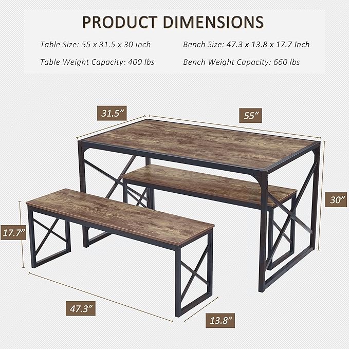 VECELO Kitchen Dining Table Set - Image 5