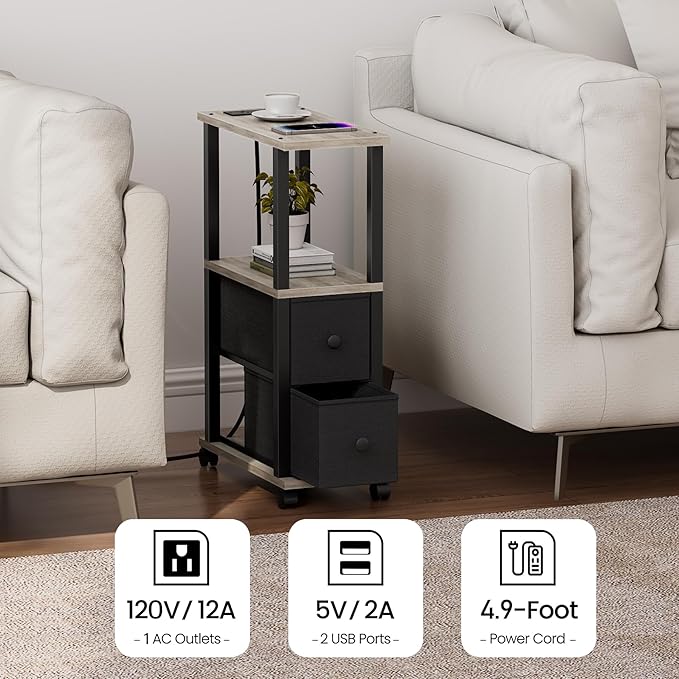 TUTOTAK Small Narrow End Tables, Side Tables - Image 6