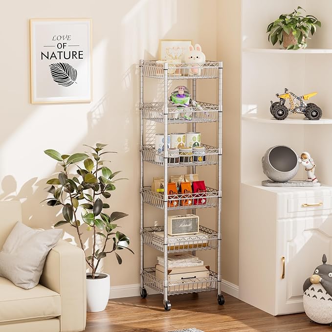 SINGAYE 6 Tier Shelf Adjustable Storage Shelves Rack Standing Units - Image 6