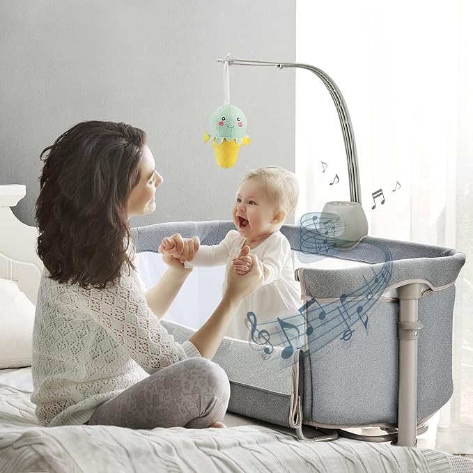 RONBEI Baby Bassinet Bedside Sleeper, Height Adjustable Bedside Bassinet - Image 2