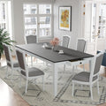 Merax Rustic 7 Piece 78.1inch Extendable Dining Table Set by Merax