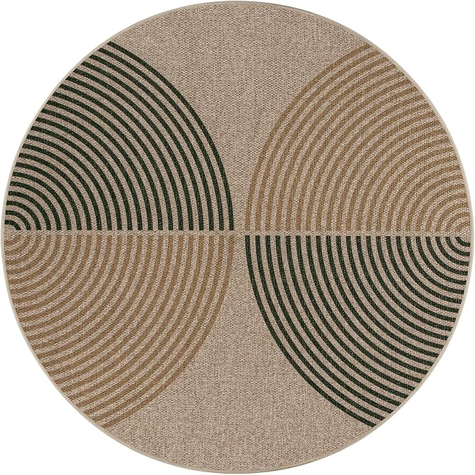 Lahome Modern Rainbow Round Entryway Rug 4ft, Circle Easy Jute Rug Washable - Image 6