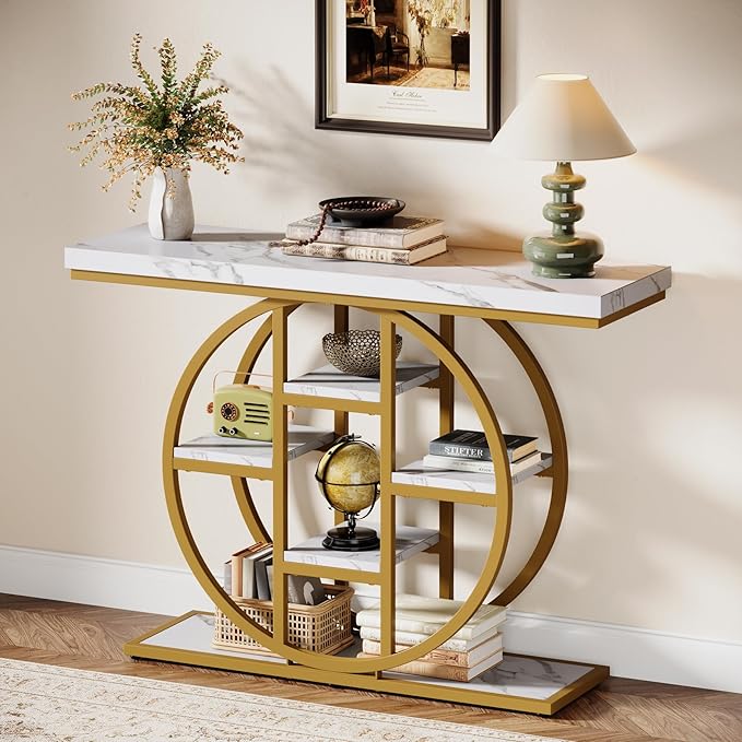 41" Console Table, 4-Tier Entryway Table - Image 5