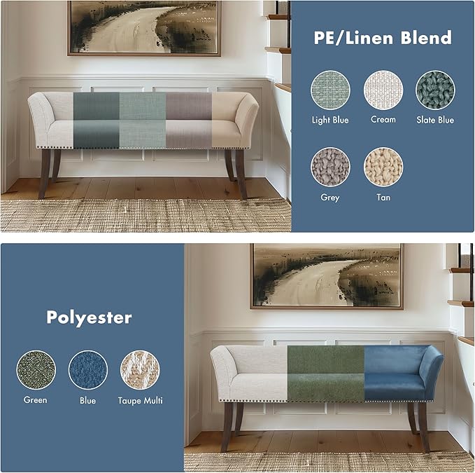 Madison Park Accent Bench, Upholstered - Image 9