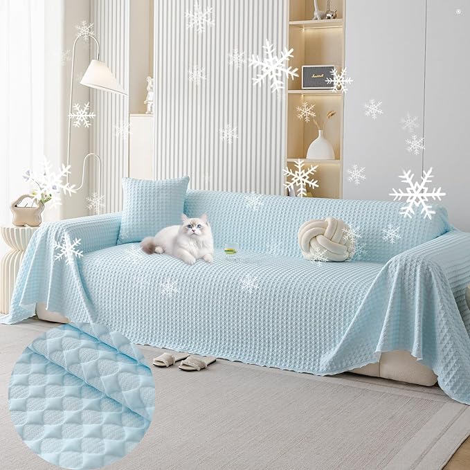 HANDONTIME Cooling Dog Couch Cover Ice Silk Washable & Breathable Pet Sofa by HANDONTIME