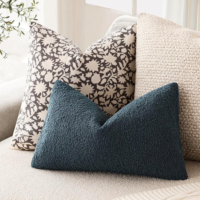 Foindtower Pack of 2 Textured Boucle Throw Pillow Covers Accent Solid - Image 5