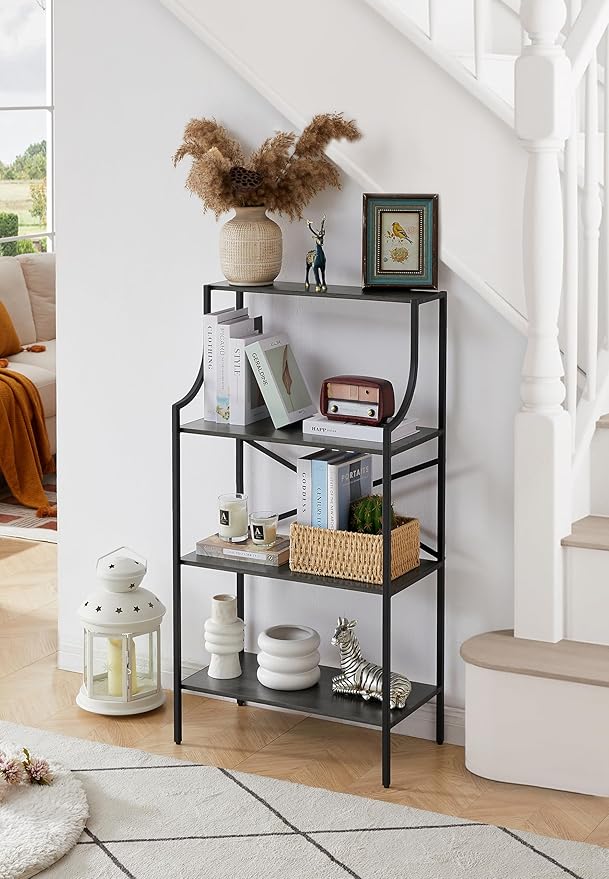 4 Tier Bookshelf, Entryway Standing Shelf Units - Image 6