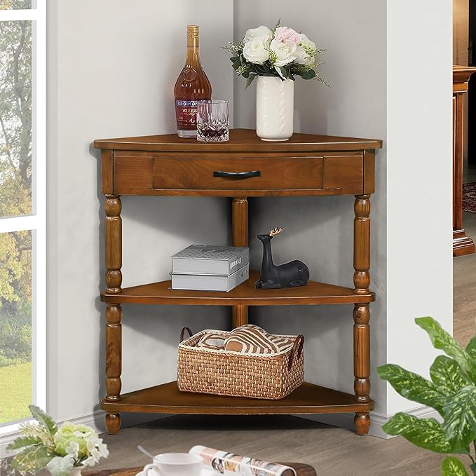 GDFStudio Trmxmbi 3 Tier Corner Console Table by GDFStudio