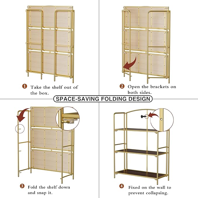 Crofy No Assembly Folding Bookshelf - Image 6
