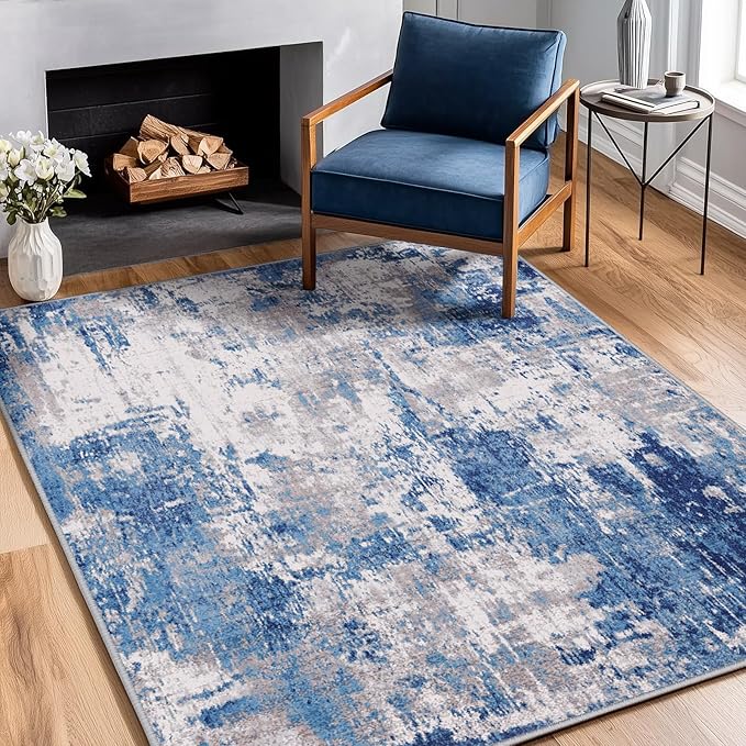 Washable Area Rugs 4'x6' Non-Slip Modern Abstract Soft - Image 4