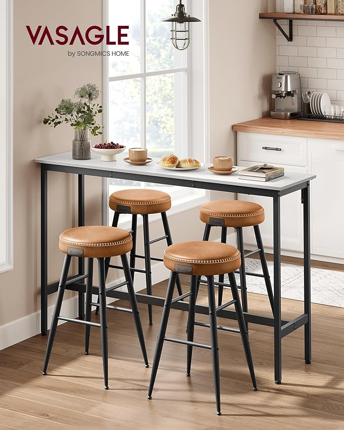 VASAGLE Bar Table, Narrow Long Kitchen Dining Table, Sturdy Metal Frame - Image 2