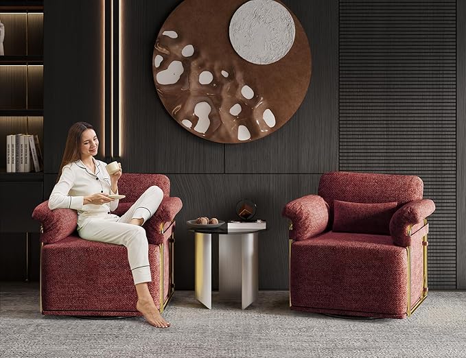 KEIKI Modern Comfy Swivel Accent Reading Chair - Image 6