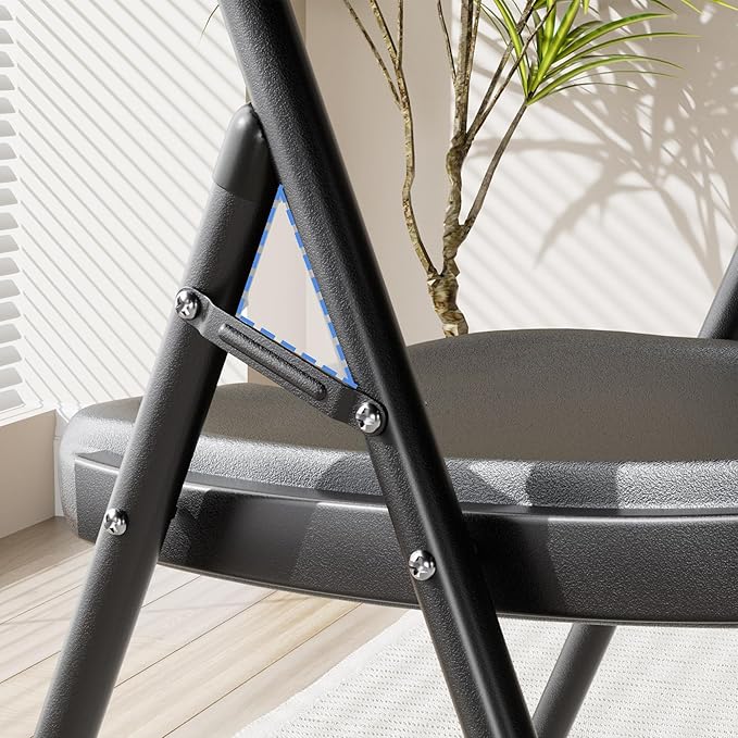 VECELO 4 Pack Folding Chairs, Indoor/Outdoor Use Plastic Seat - Image 6