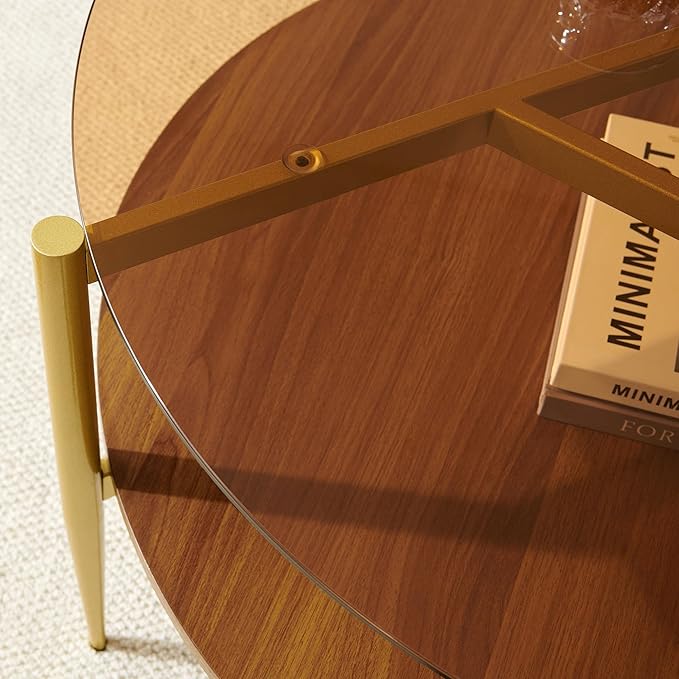Round Coffee Table, Mid-Century Modern Design, D30*H17 inch, - Image 4