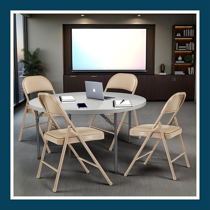 OEF Furnishings OEF950 Series Vinyl Padded Steel Folding Chairs - Image 2