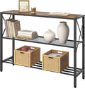 Hoctieon Industrial Console Table, 3 Tier Entryway Table, Hallway Table by Hoctieon