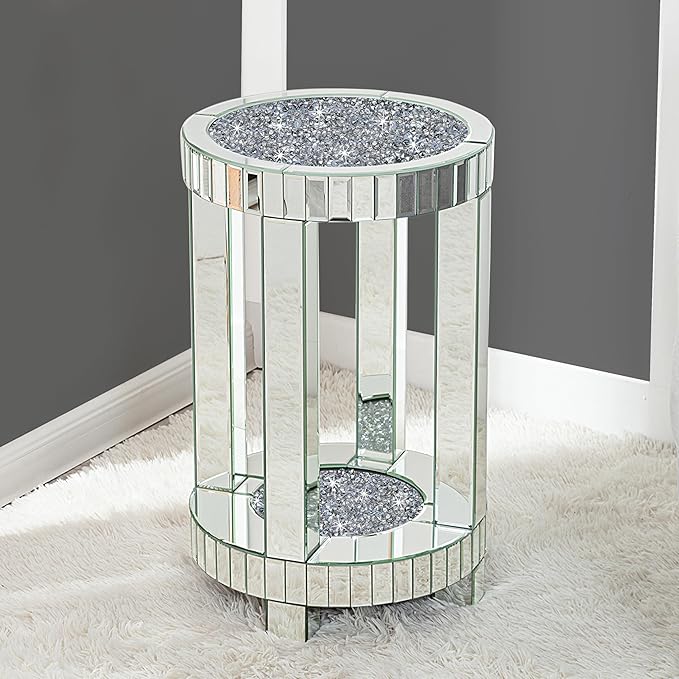 SHYFOY Mirrored End Table Round by SHYFOYHomeDecoration