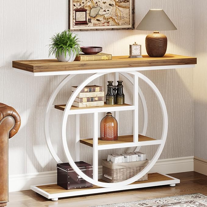 Tribesigns 41.3" Console Table, Industrial 4-Tier Sofa Table Entryway Table by Tribesigns