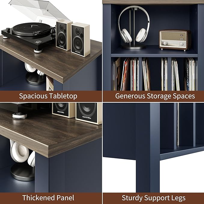 LIDYUK Record Player Stand, Vinyl Record Storage Table End Table - Image 5