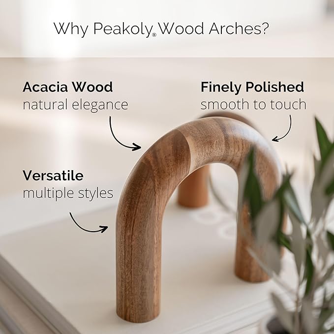 Wood Arch Bookshelf Decor - Image 4