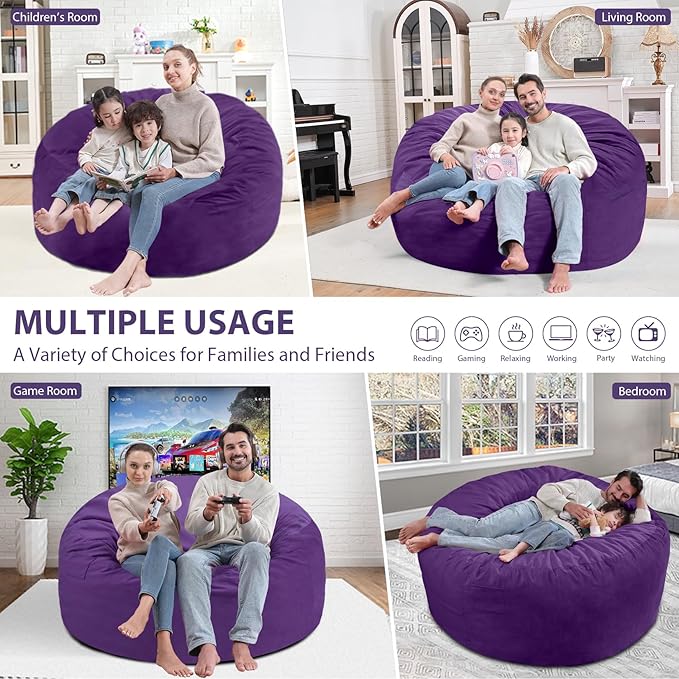 5FT Bean Bag Chair, Large Bean Bag Chairs - Image 4