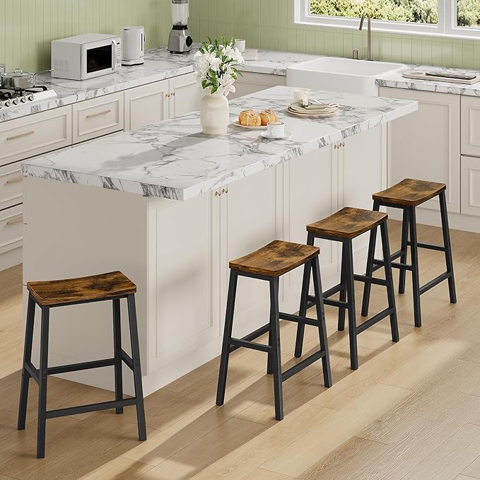 HOOBRO Bar Stools Set of 4, Counter Height Bar Stools, 23.6'' Bar Chairs - Image 2