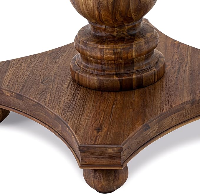 F2MZ7-50N-04 7-Pc Wooden Dining Set Includes a Pedestal Table and 6 Light Tan - Image 11