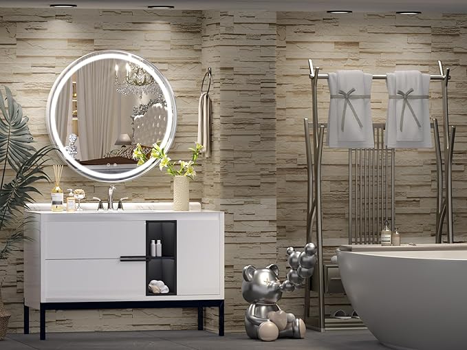 Hasipu 24 Round LED Mirror for Bathroom - Image 2