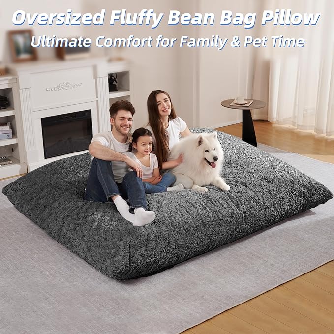 HABUTWAY 4 in 1 Bean Bag Chair, Giant Memory Foam Filling Bean Bag Sofa - Image 4