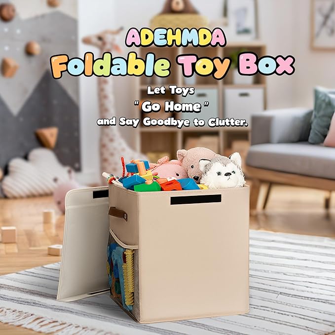 40L Large Toy Storage Box with Lid, Large Toy Box Chest - Image 4