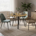 35" Round Dining Table for 4, Modern Small Circle Dinner Table Farmhouse Round by LynginsCreativeLife